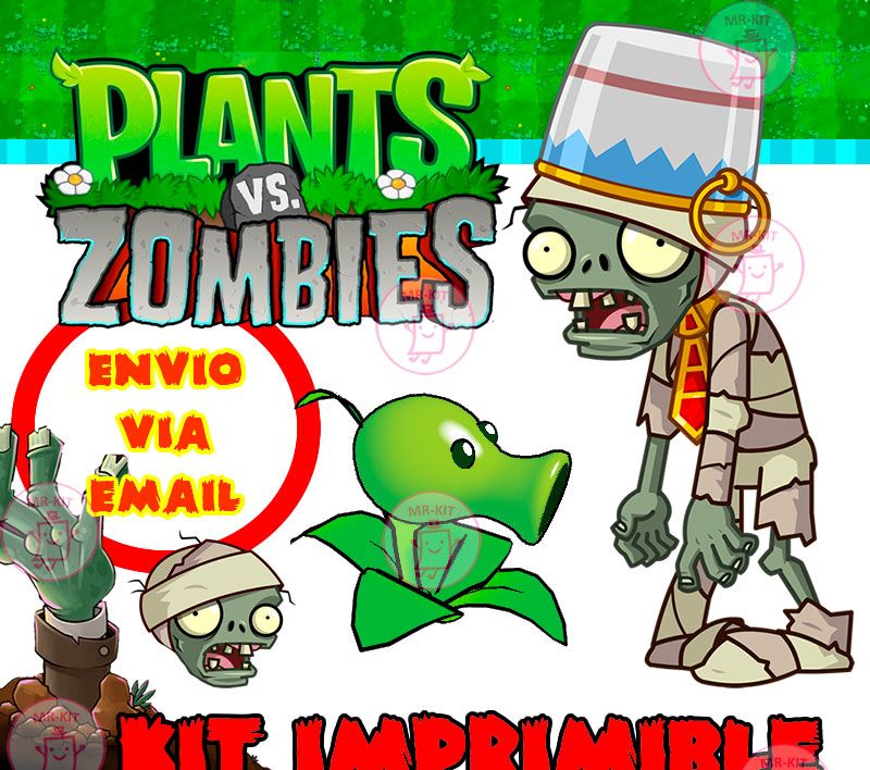 Kit Imprimible Plantas Vs Zombies Candy Bar Tarjetas Y Mas 3500 En Mercado Libre 5302